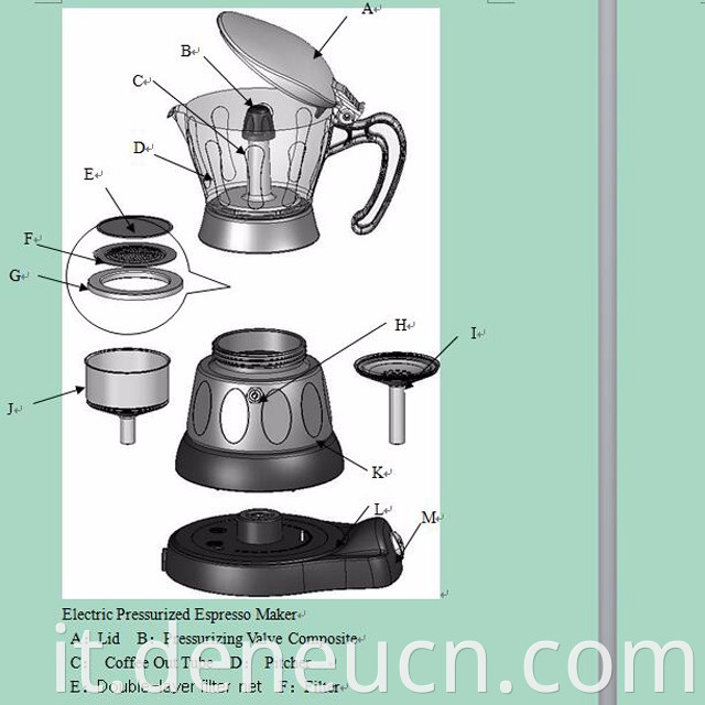 Nuovo design Electric 3 tazze Top Spessa Caffettiera per caffè espresso ad alta pressione spessa